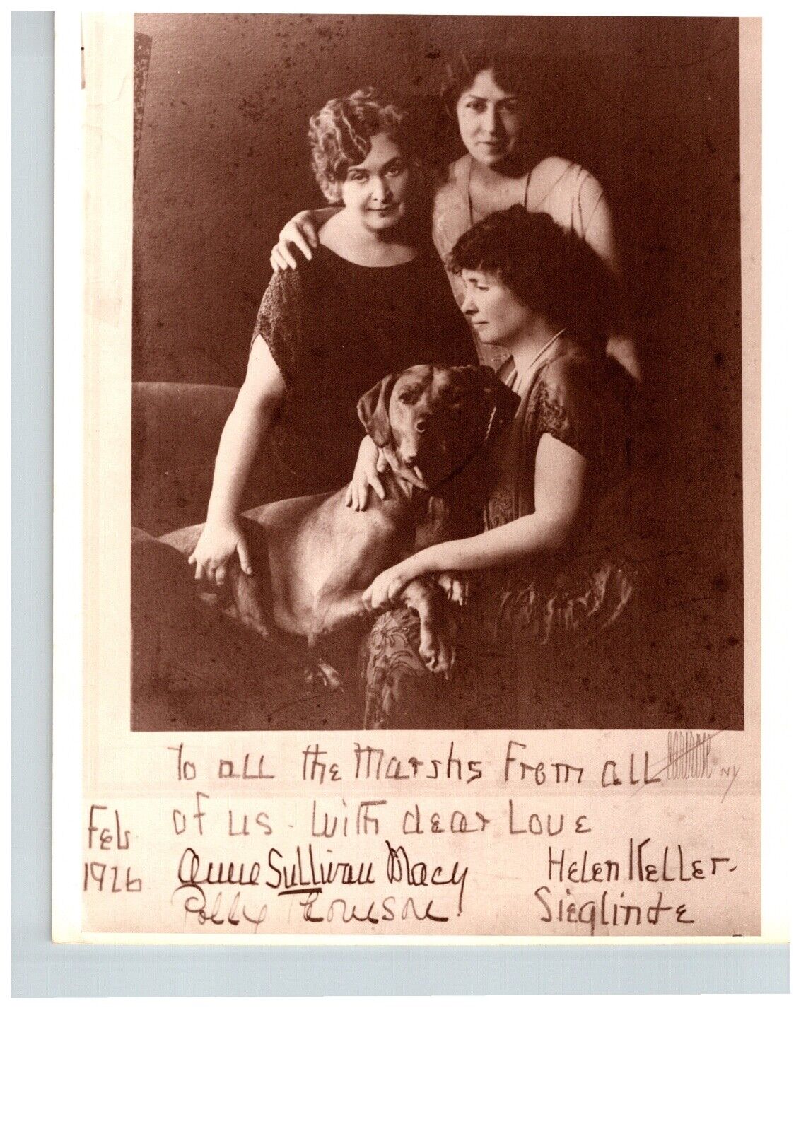 3 Helen Keller Early Reprint Photos 1916 1920 Christmas Marsh\'s Gerhard Sisters