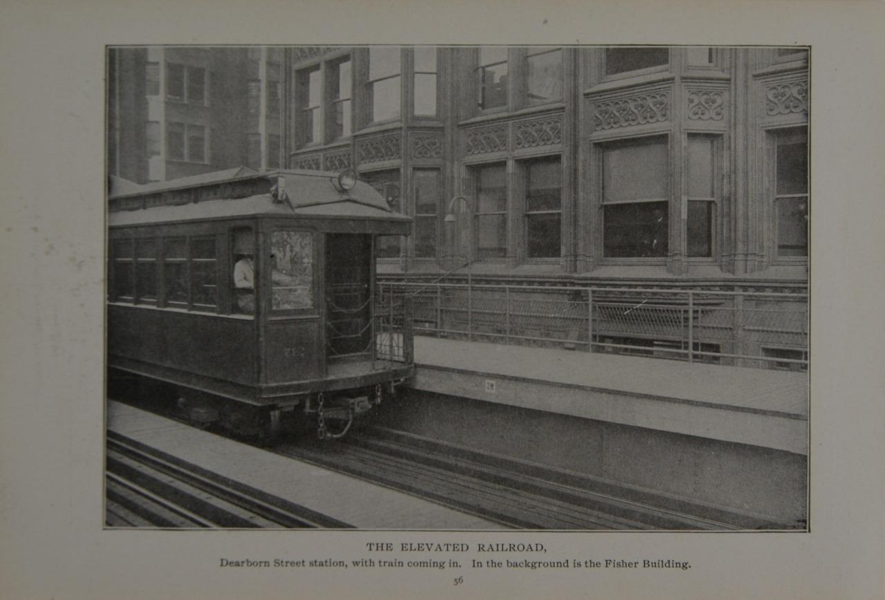 Chicago Downtown L Train Dearborn Station & State Street Antique Art 1902