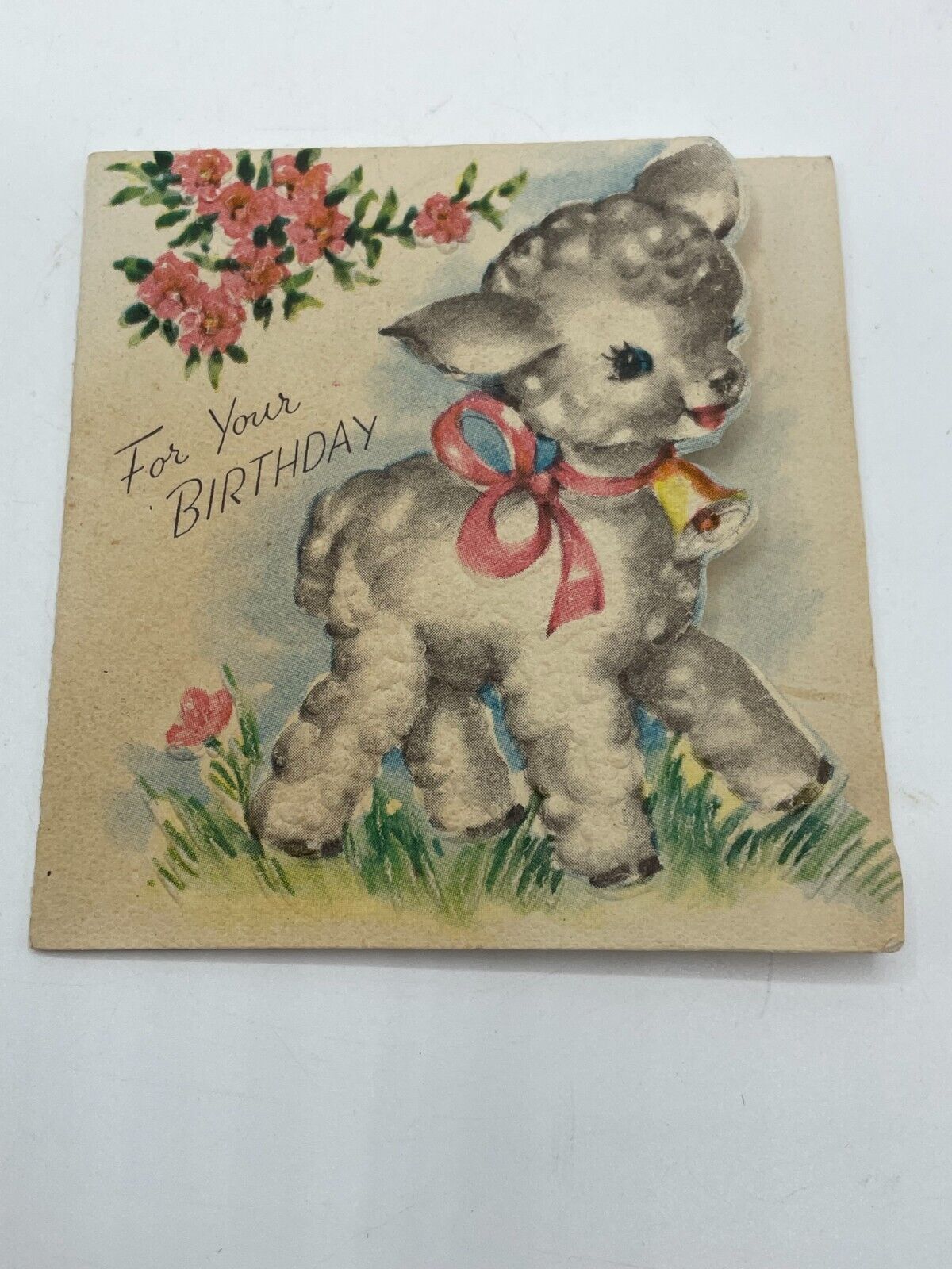 Vintage Embossed The DA Line Birthday Card Dated 1950 Postcard Rare Lamb