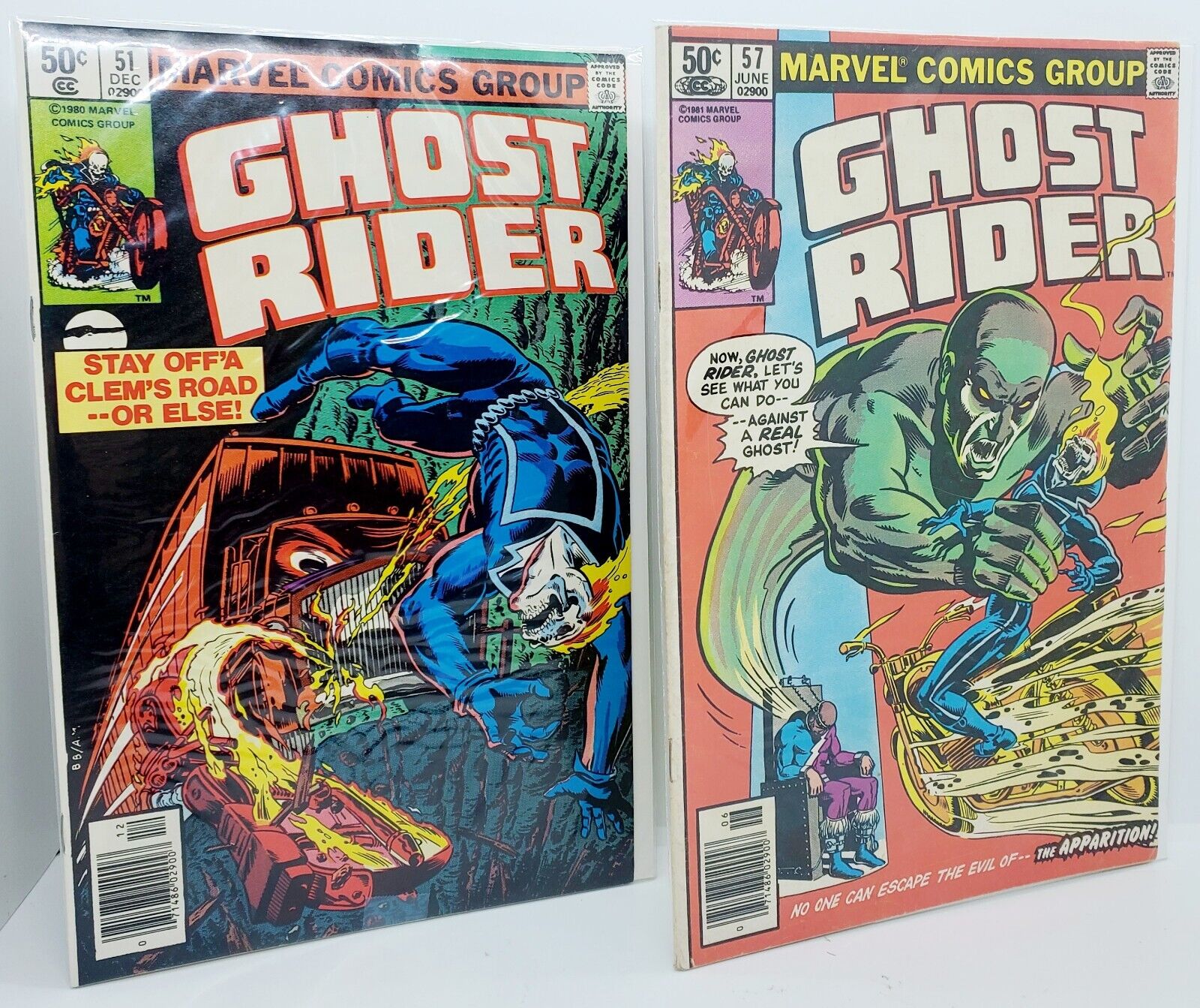 Vintage LOT of 2 Ghost Rider #51 & #57 (Marvel, 1980) 1st Ed 1st Print Mint 🔥