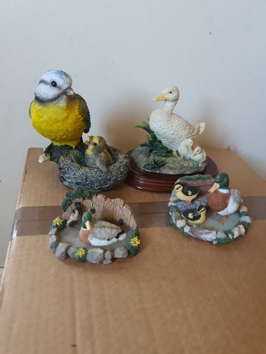 Job Lot Of  4 Vintage Duck Birds  Ornaments Good Condition
