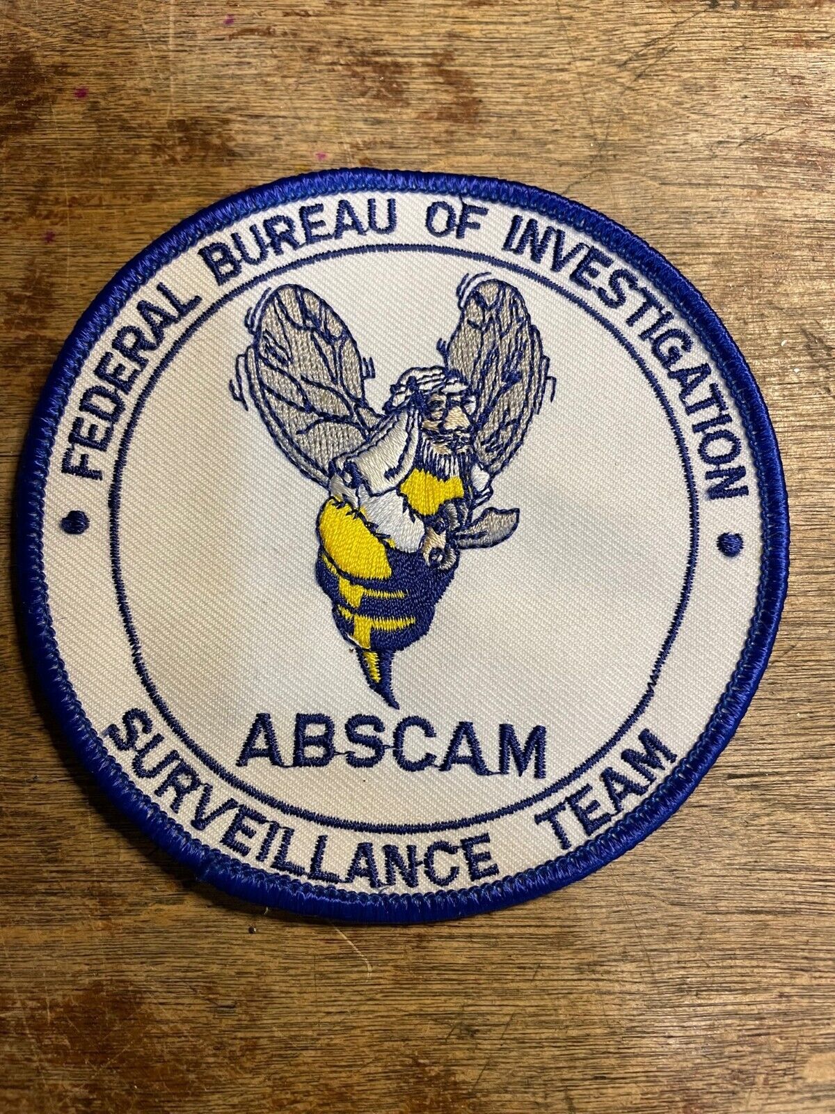 Rare FBI Patch ABSCAM Surveillance Team 1980\'s Embroidered Unused
