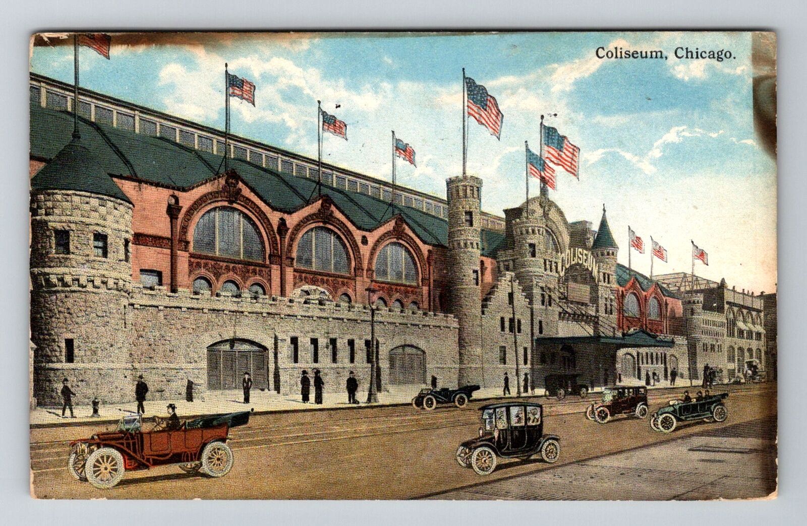 Chicago, IL-Illinois, Coliseum Automobiles Antique c1916, Vintage Postcard