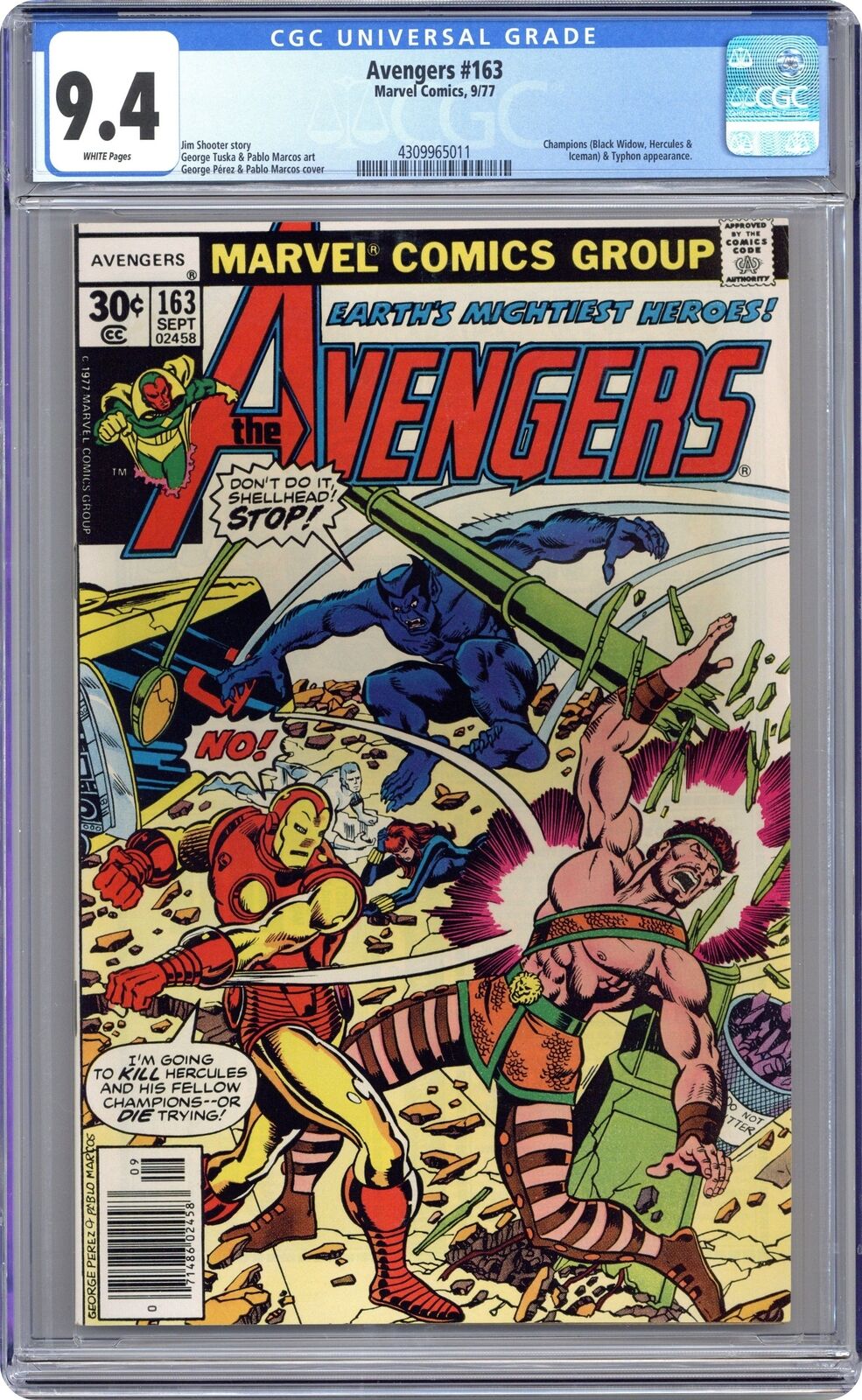 Avengers #163 CGC 9.4 1977 4309965011