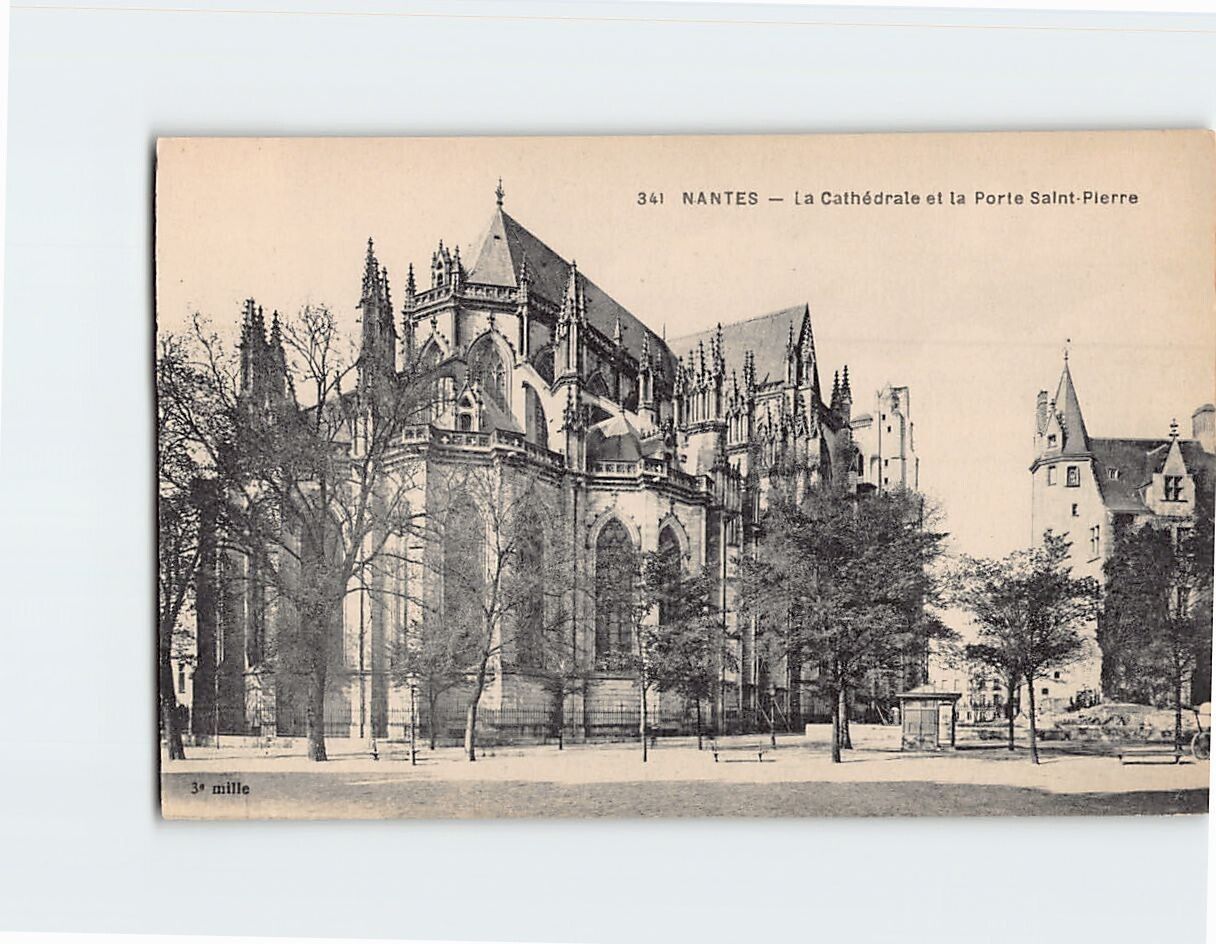 Postcard Cathedral Porte Saint-Pierre Nantes France