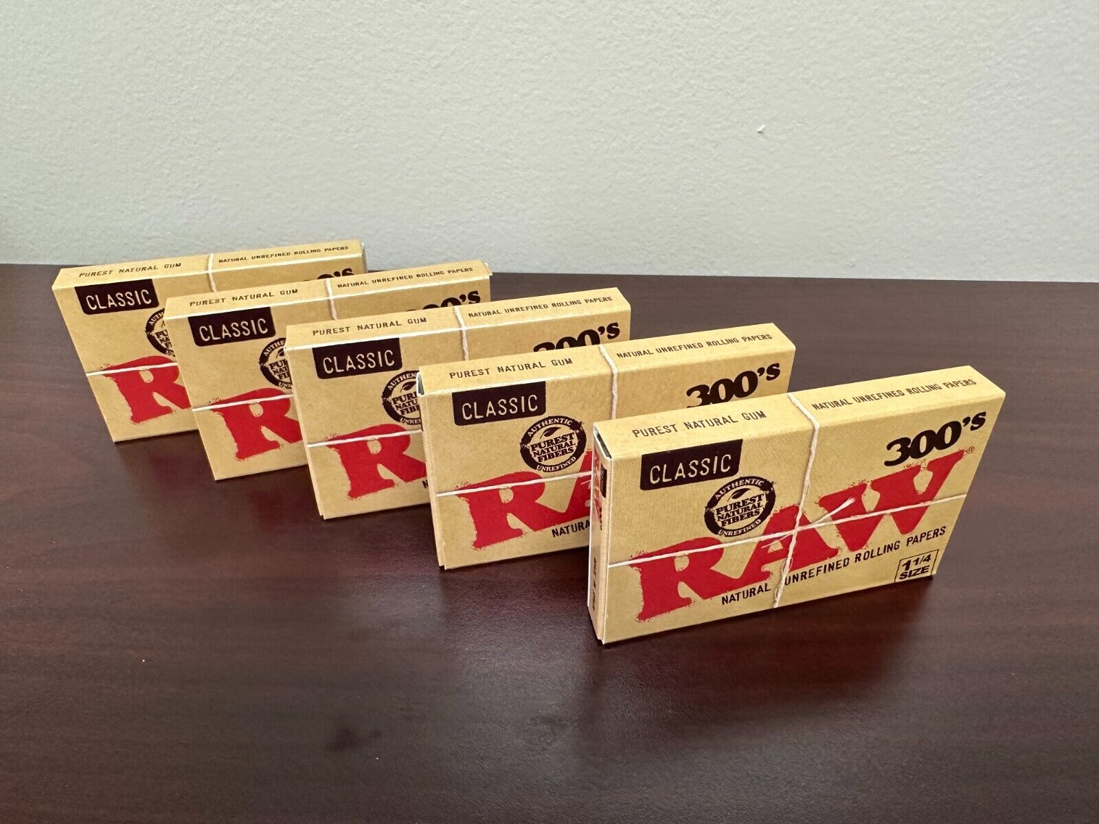 RAW Classic 300s 1 1/4 Rolling Papers 5 packs