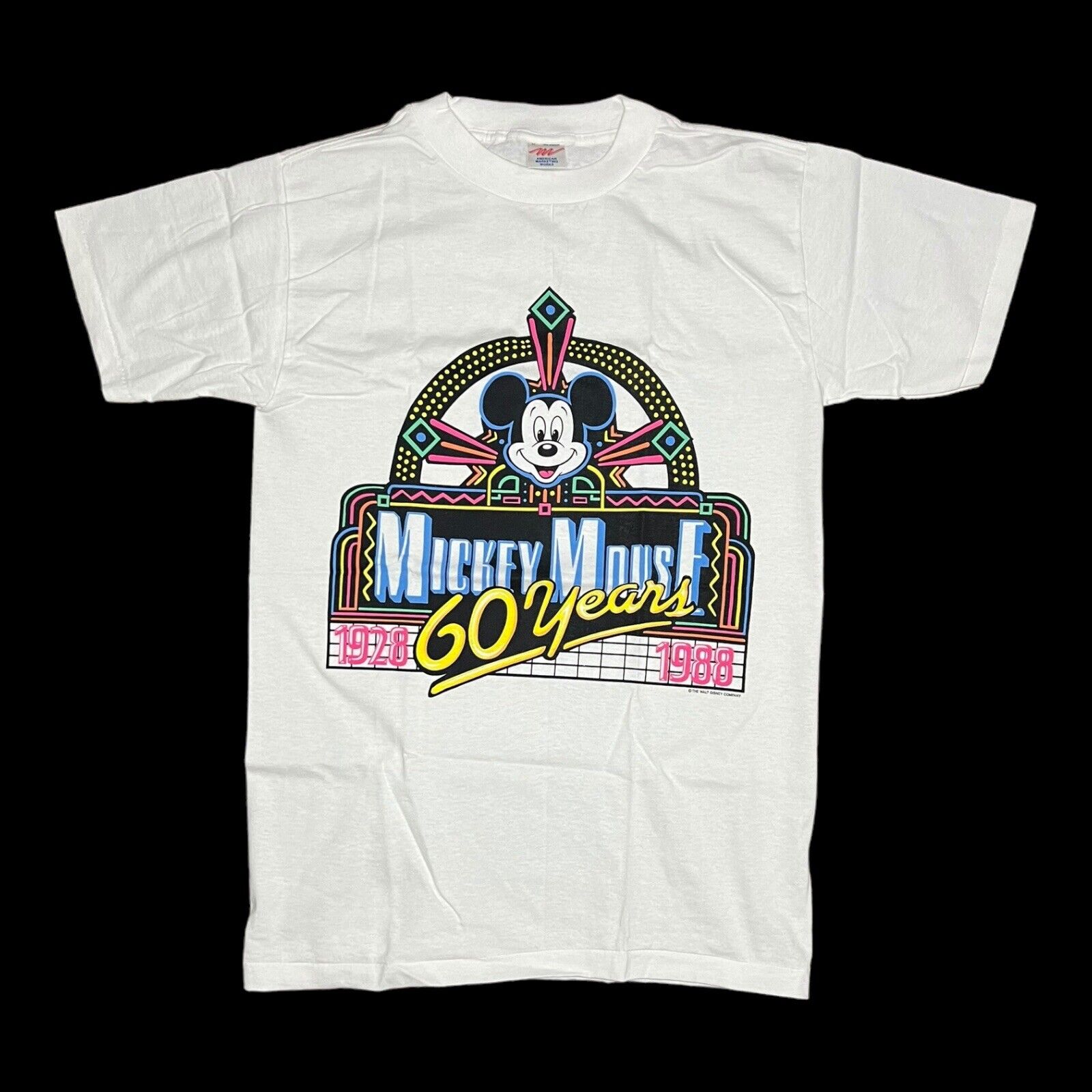 VTG 1988 Disney Mickey Mouse 60 Years 1928-1988 White T Shirt Sz M