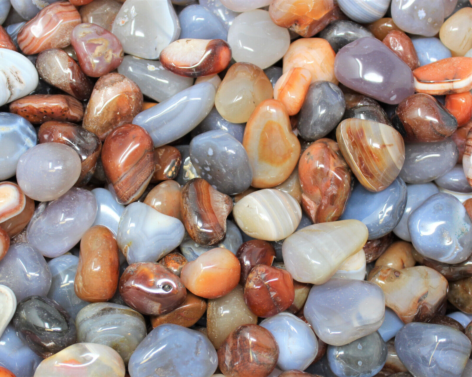 Assorted Mix Tumbled Agate Stones: Natural Agate Crystals Wholesale Bulk Lots