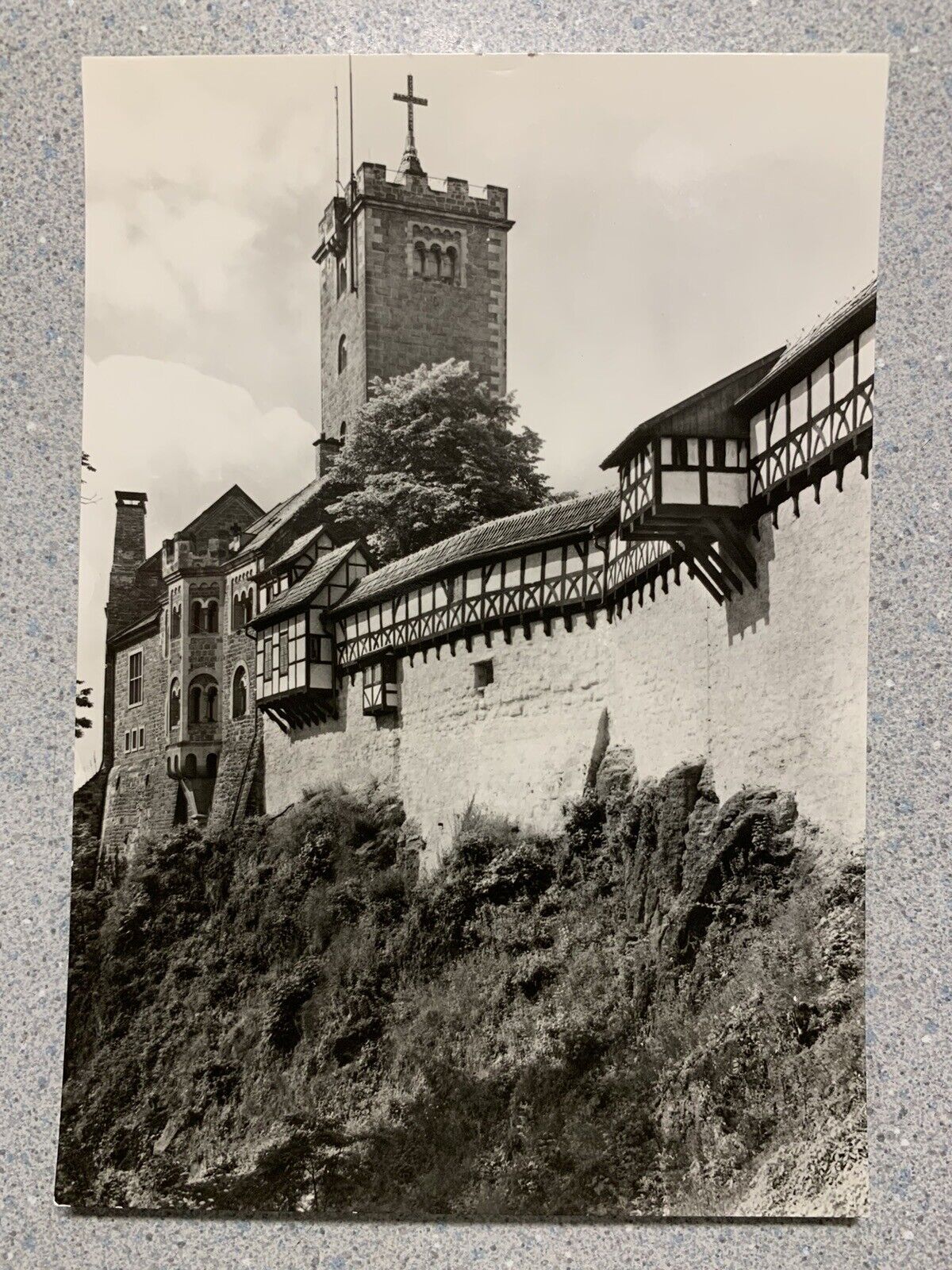 RPPC Wartburg Castle View from the East, Eisenach, Germany B&W Postcard Unused