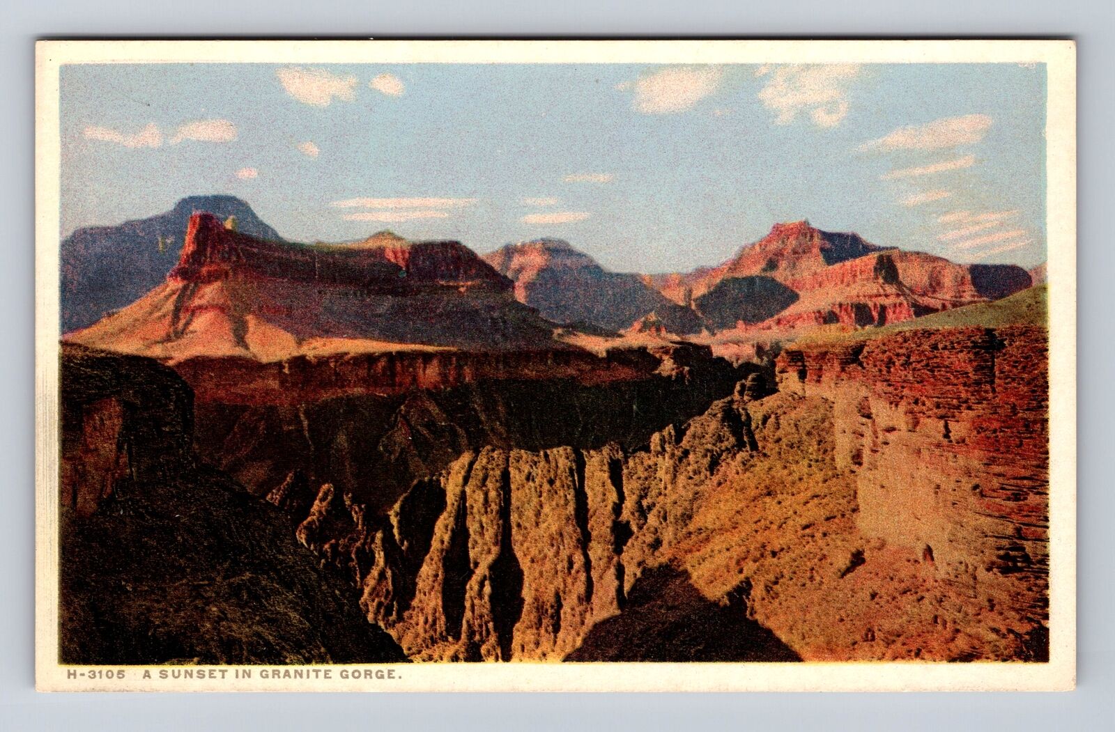 Granite Gorge National Park, Sunset, Series #3105, Antique, Vintage Postcard