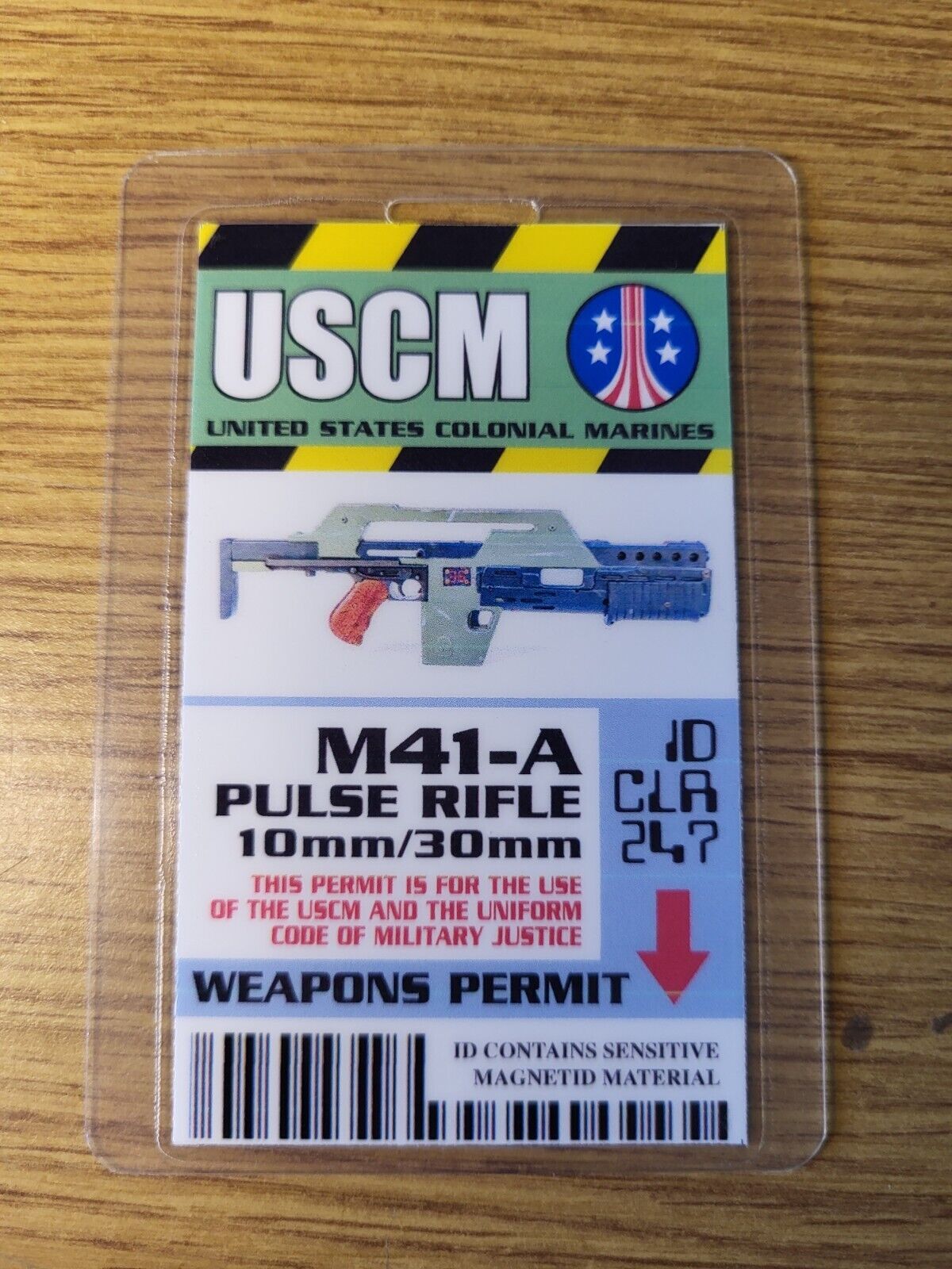Aliens ID Badge-USCM Weapons Permit M41-A Pulse Rifle Cosplay
