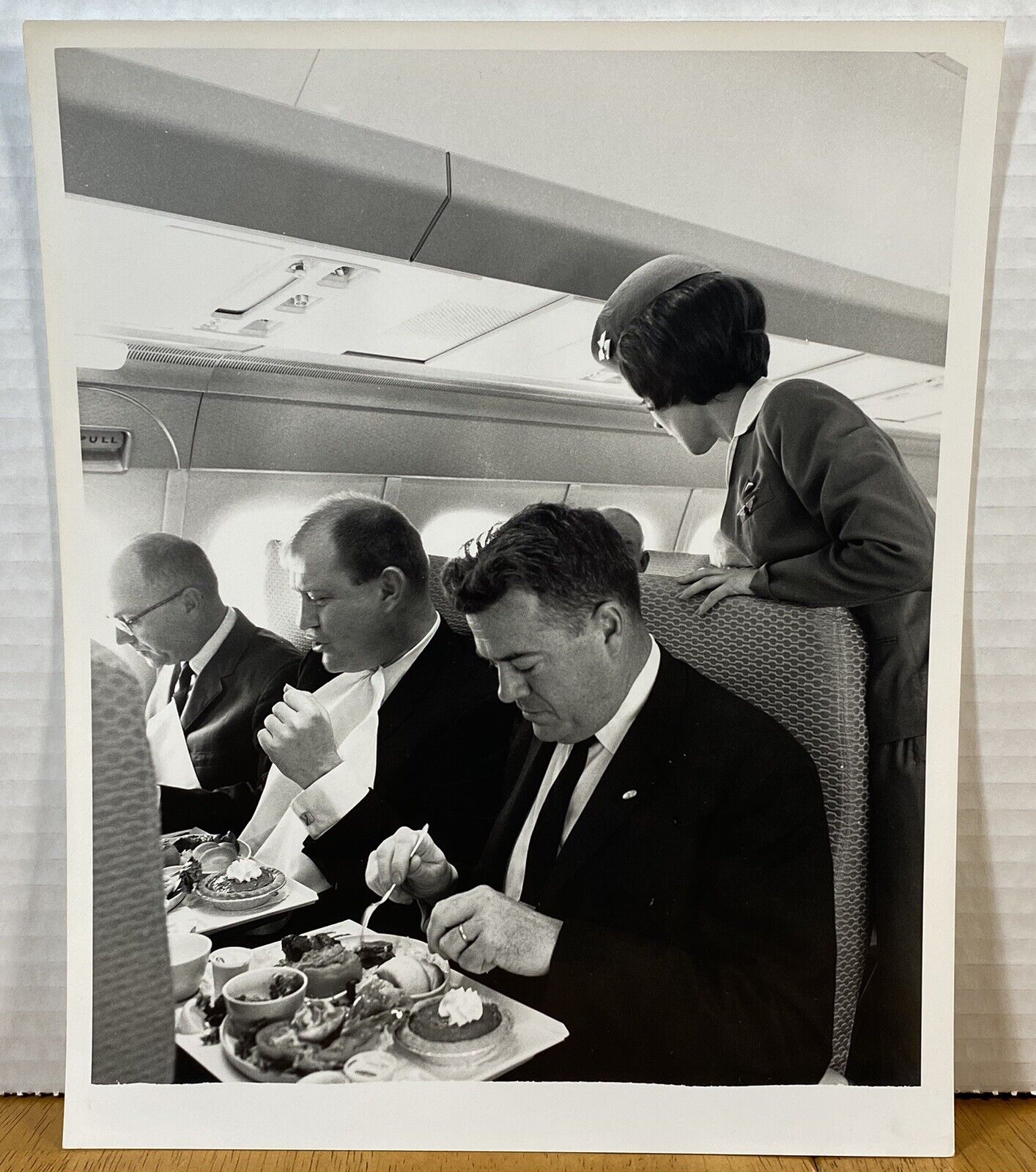 Douglas DC-9 Jet Transport Passengers Eating Meals. Stamp DOUGLAS DC-9