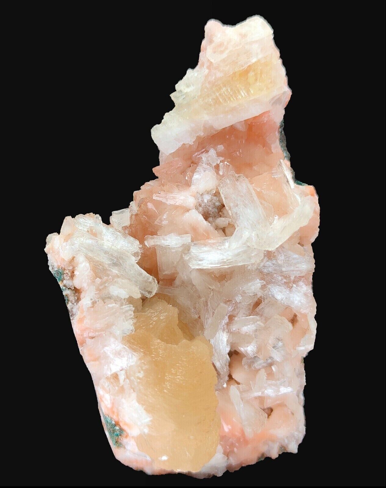 257g Natural Stilbite & Heulandite on Base Matrix Rock, Crystal, Mineral - India