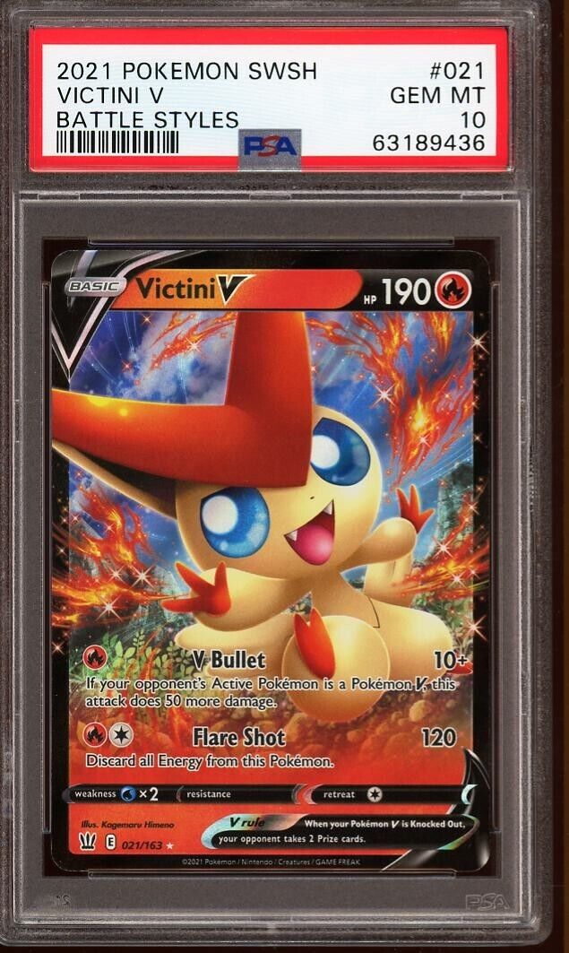 Pokemon Card PSA 10 Victini V 021/163 Battle Styles FA Ultra Rare Graded 2021
