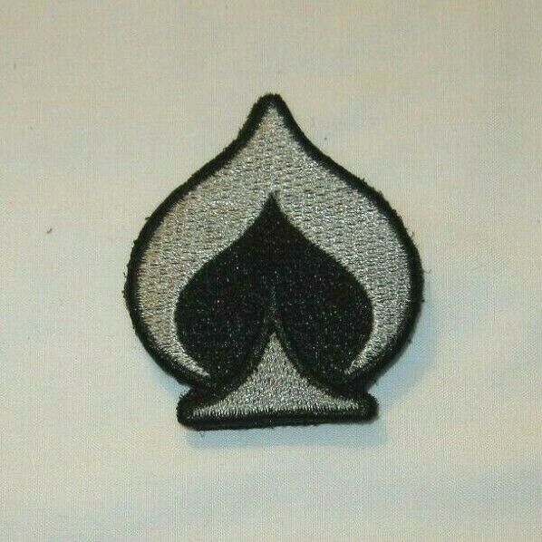 Ballistic Advantage Solitaire Spade Embroidered Morale Patch Silver Hook Backed