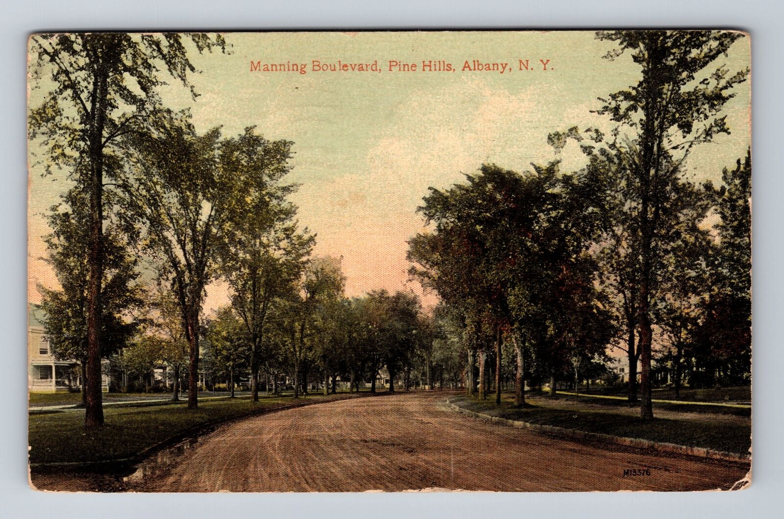 Albany NY-New York, Manning Boulevard, Pine Hills, Vintage c1914 Postcard