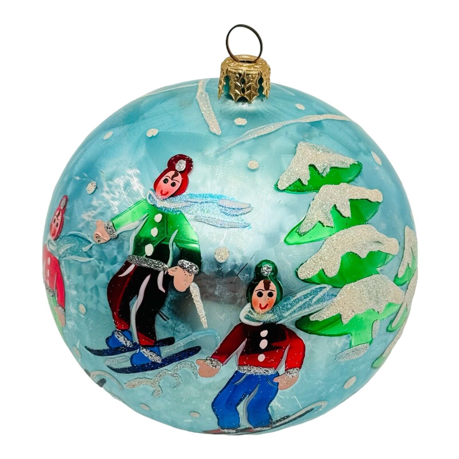Christopher Radko St. Moritz Holiday Glass Christmas Ornament 4” 2002