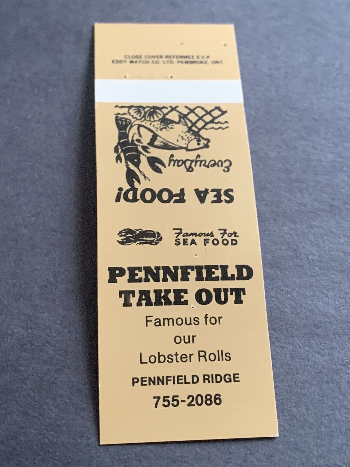 Vintage Canada Matchbook: “Pennfield Take Out” Pennfield Ridge