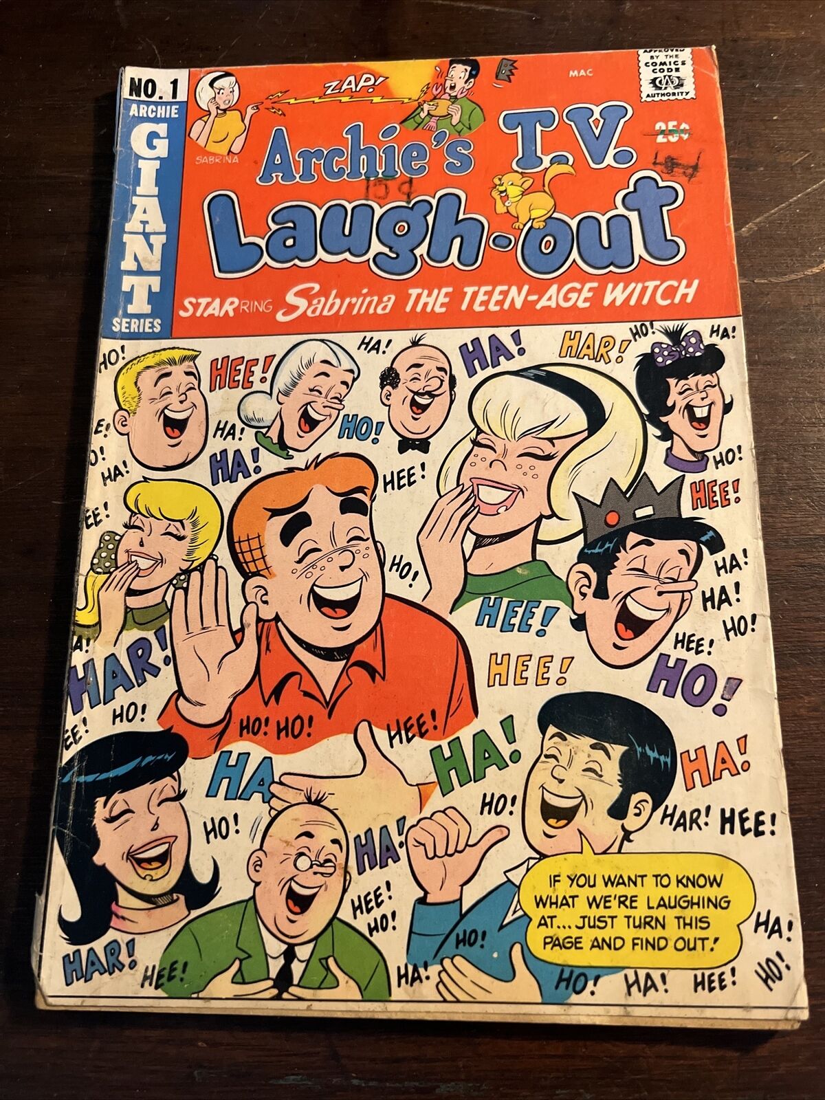 Archie’s T.V. Laugh-Out #1 (1969) Giant Size Edition Silver Age Sabrina