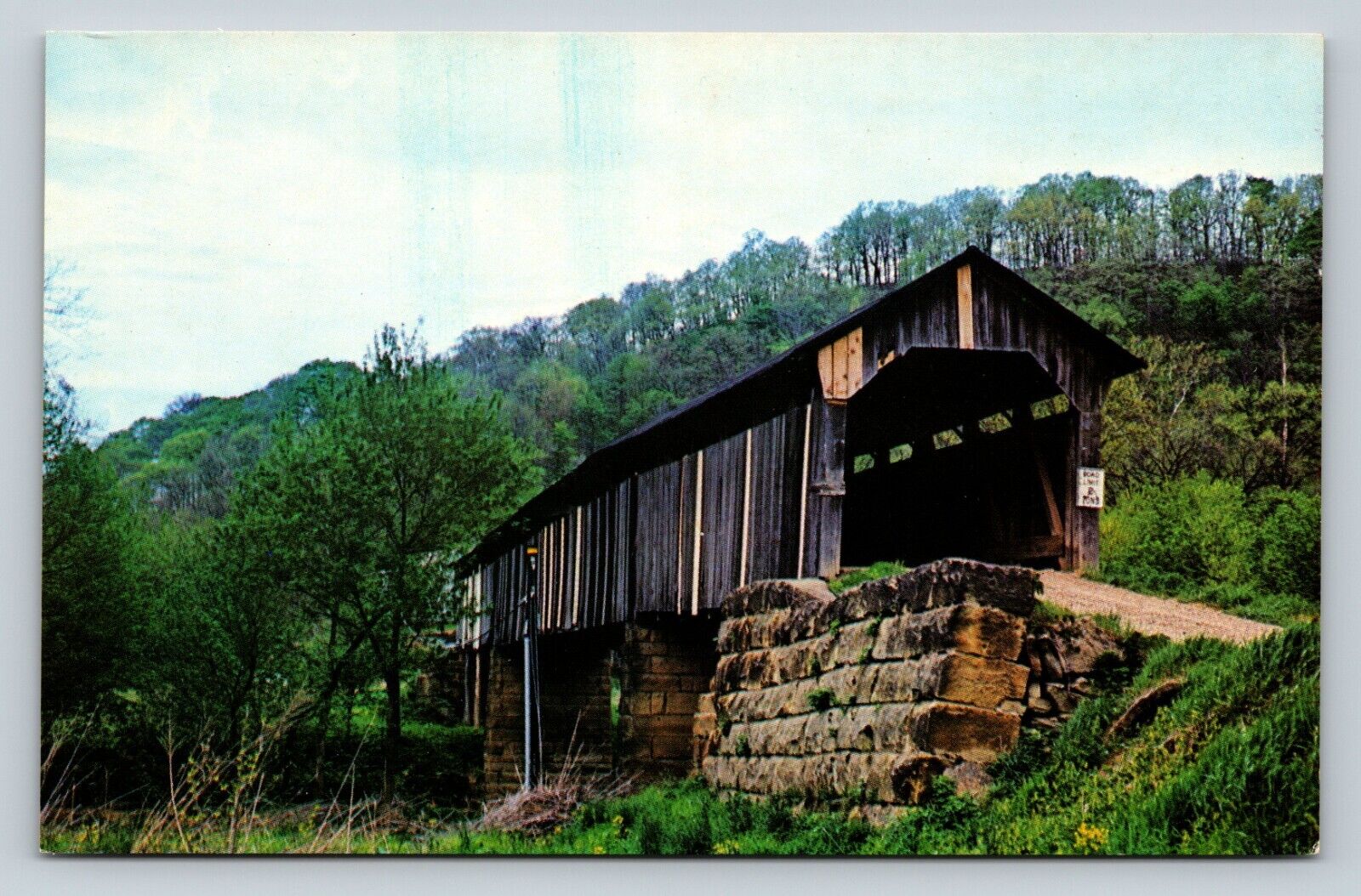 Ohio Covered Bridge Little Muskingum River Valley Vintage Postcard A56
