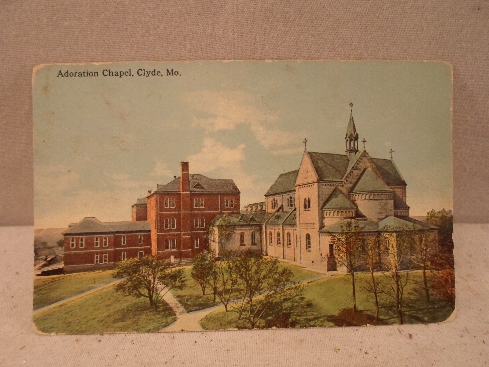 Clyde Mo Missouri, Adoration chapel -early postcard  