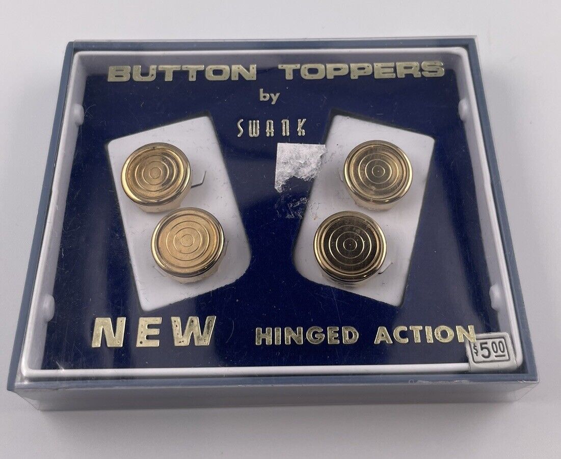Vintage Swank Button Toppers In Original Box Hinged