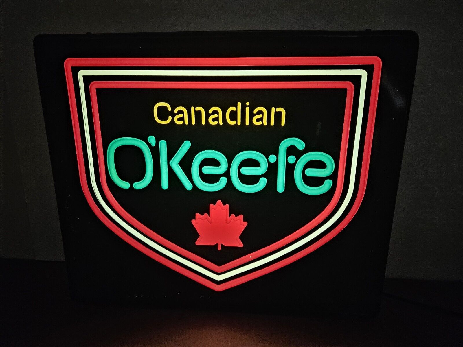 Vintage 1984 Advertising Canadian O’Keefe Neon Style Lighted Beer Sign 15”x18”