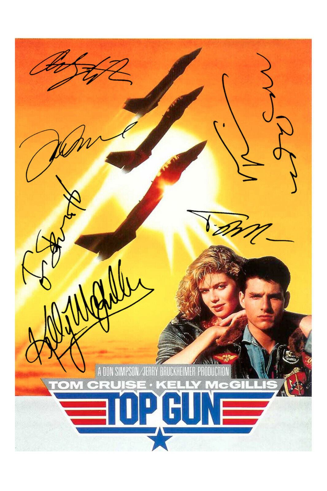 Top Gun Signed A4 Autograph Photo Print Tom Cruise Cast Film Poster