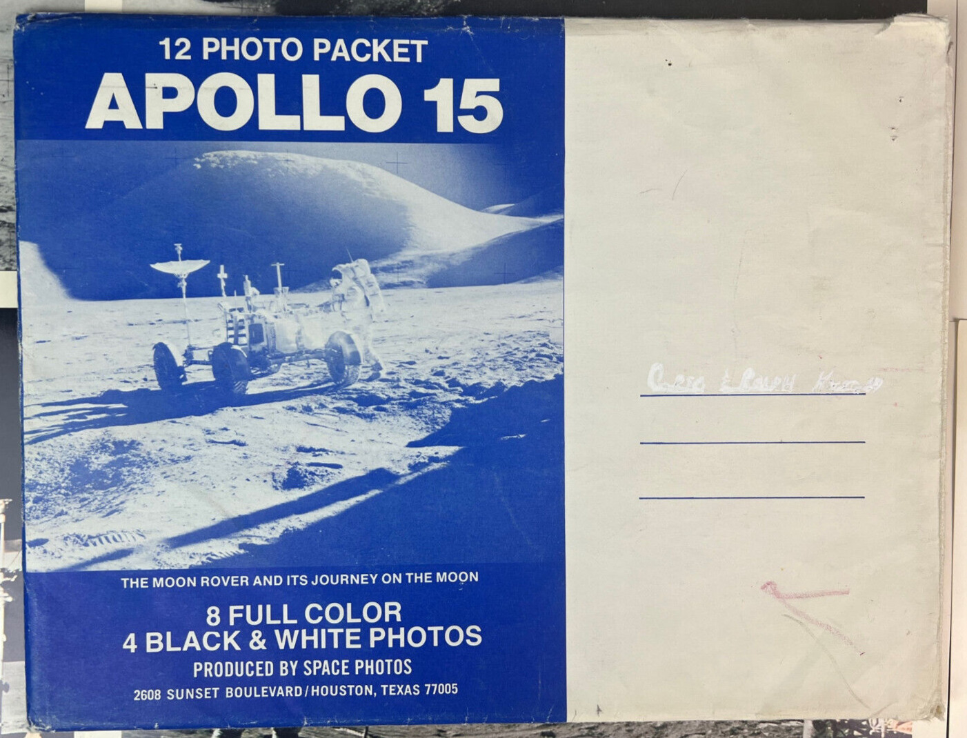 Vintage 1971 NASA Apollo 16 Moon Rover Journey Astronauts 12 Space Photo Packet