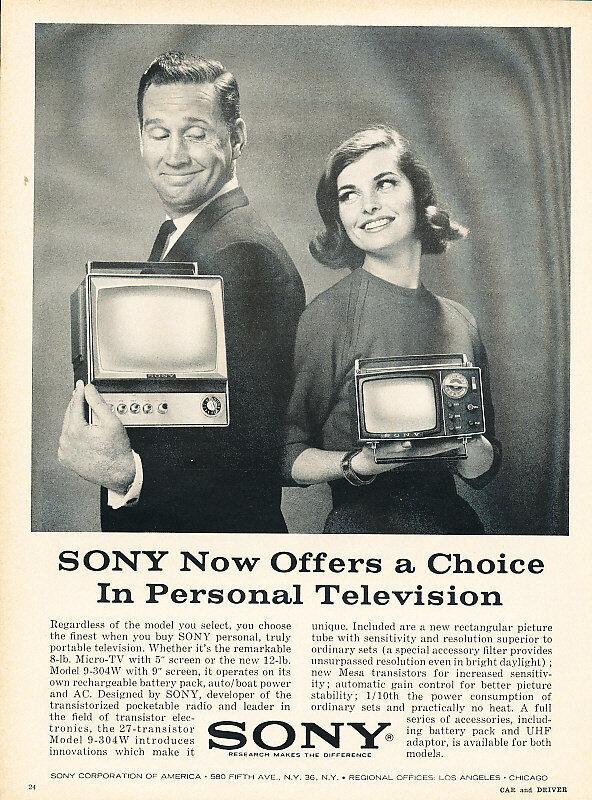 1964 Sony Television Classic Advertisement Ad P82