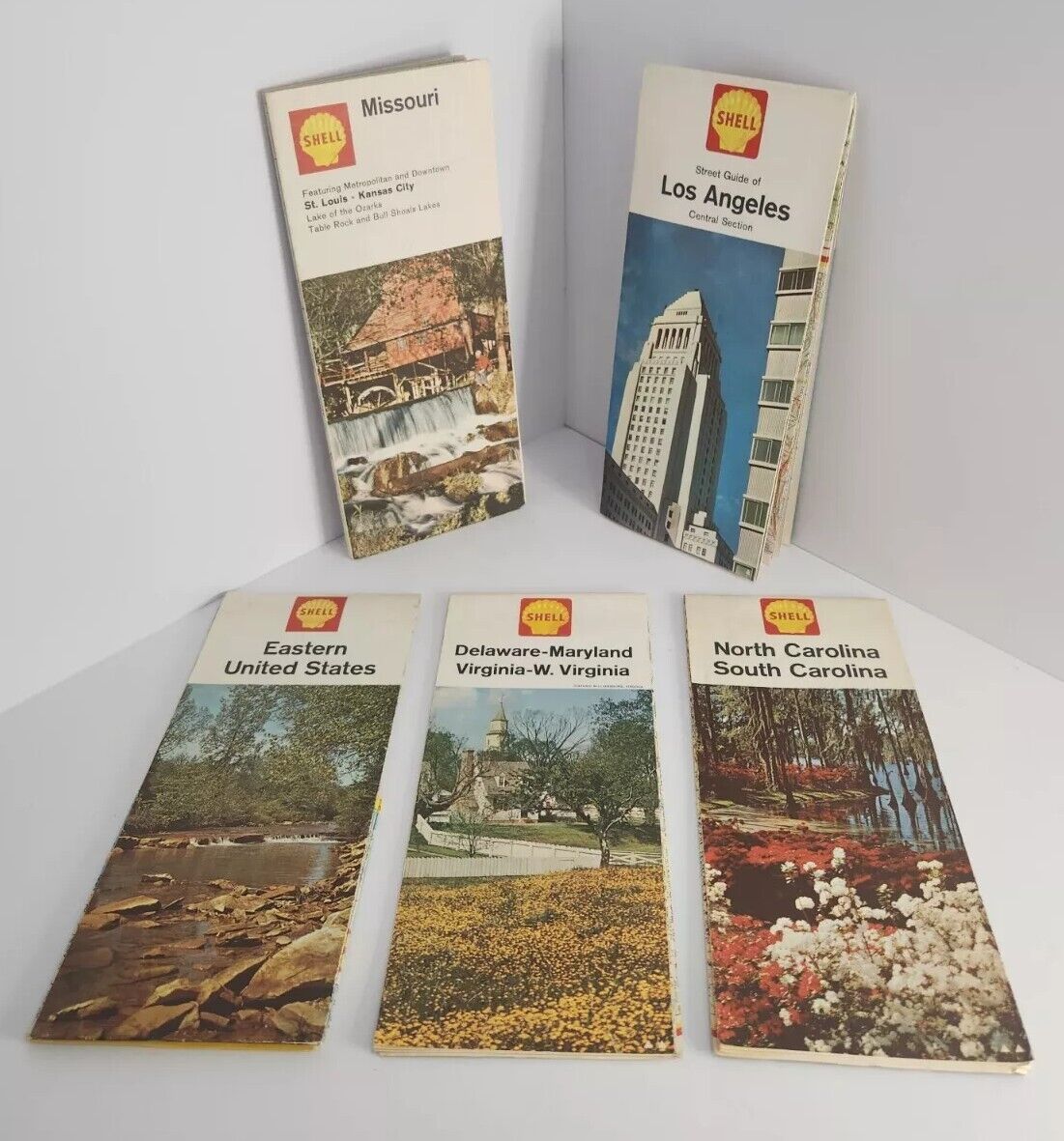 Vintage Shell Maps and Street Guide 1960\'s US- Lot of 5-Used