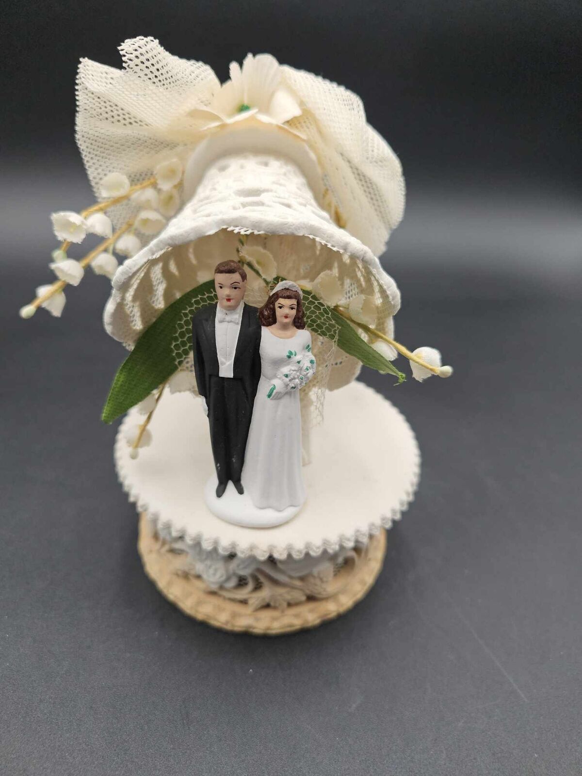 Vintage Fabulous 1960s Wedding Cake Topper Bride Groom Bell Marriage