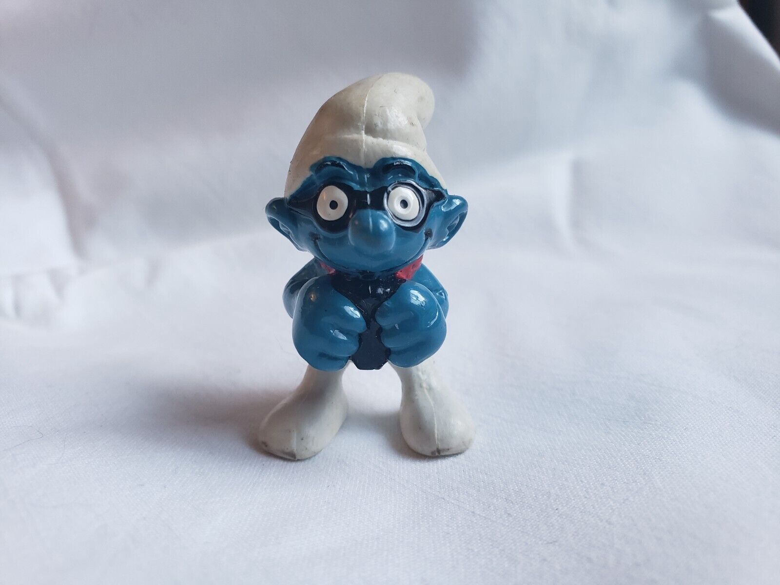 Vintage Smurf with Red Scarf and Glasses Peyo Schleich Figure