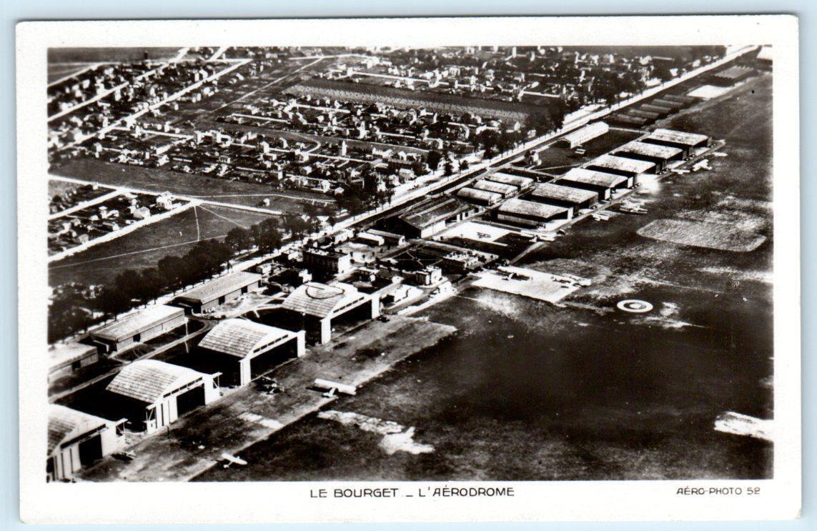 RPPC PARIS, FRANCE ~ Airport LE BOURGET - L\'AERODROME Aerial View  Postcard
