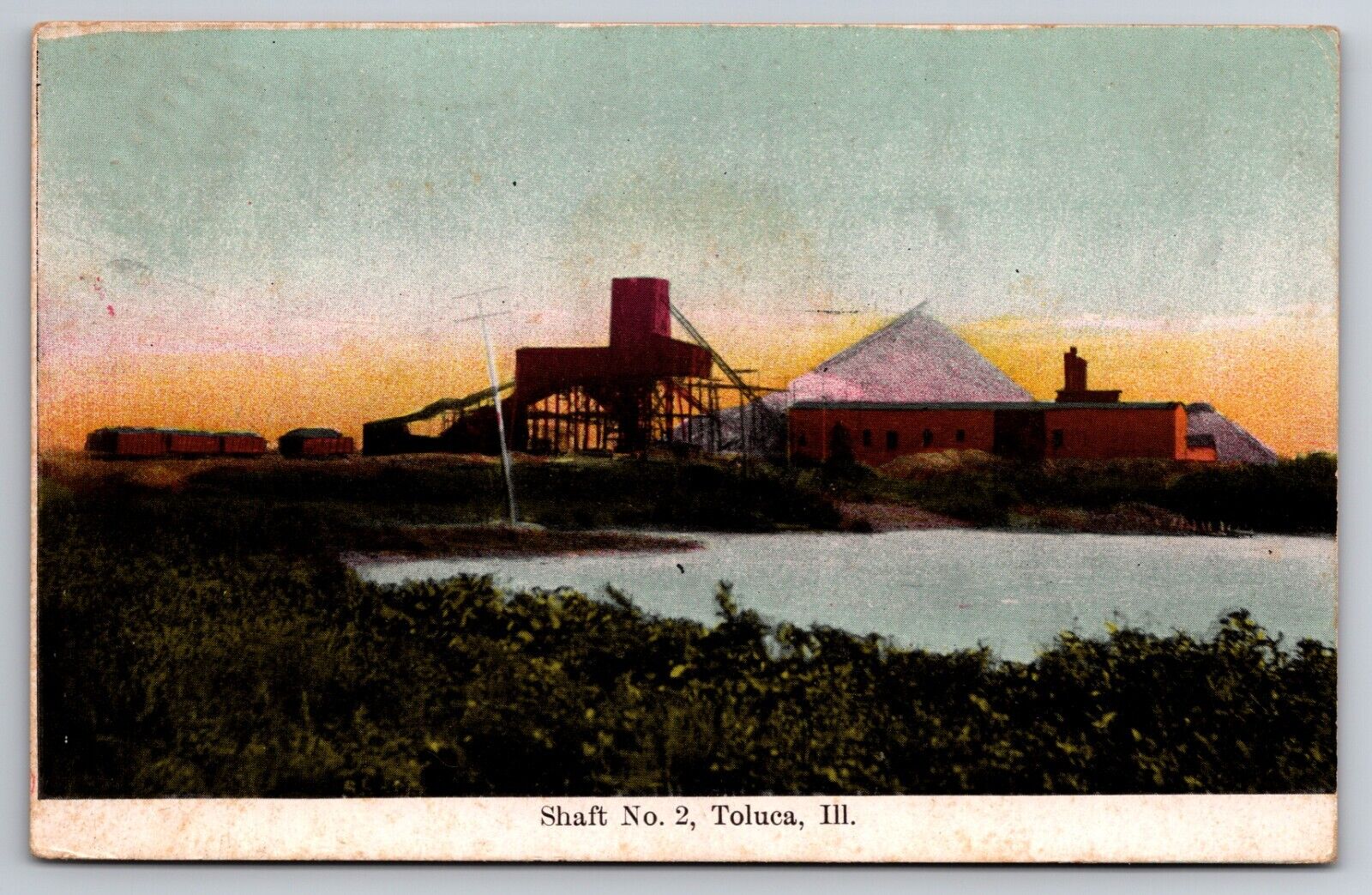 Mine Shaft No. 2 Toluca Illinois IL 1916 Postcard