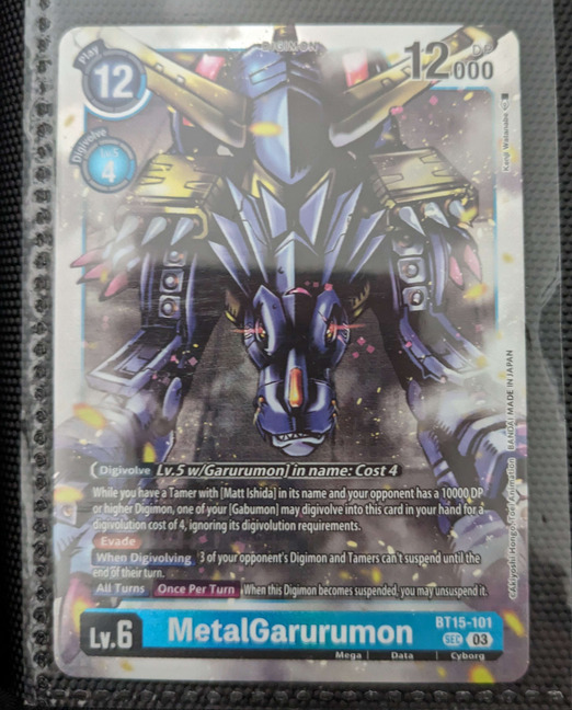 BT15-101 MetalGarurumon Secret Rare Digimon Card : BT-15: Exceed Apocalypse