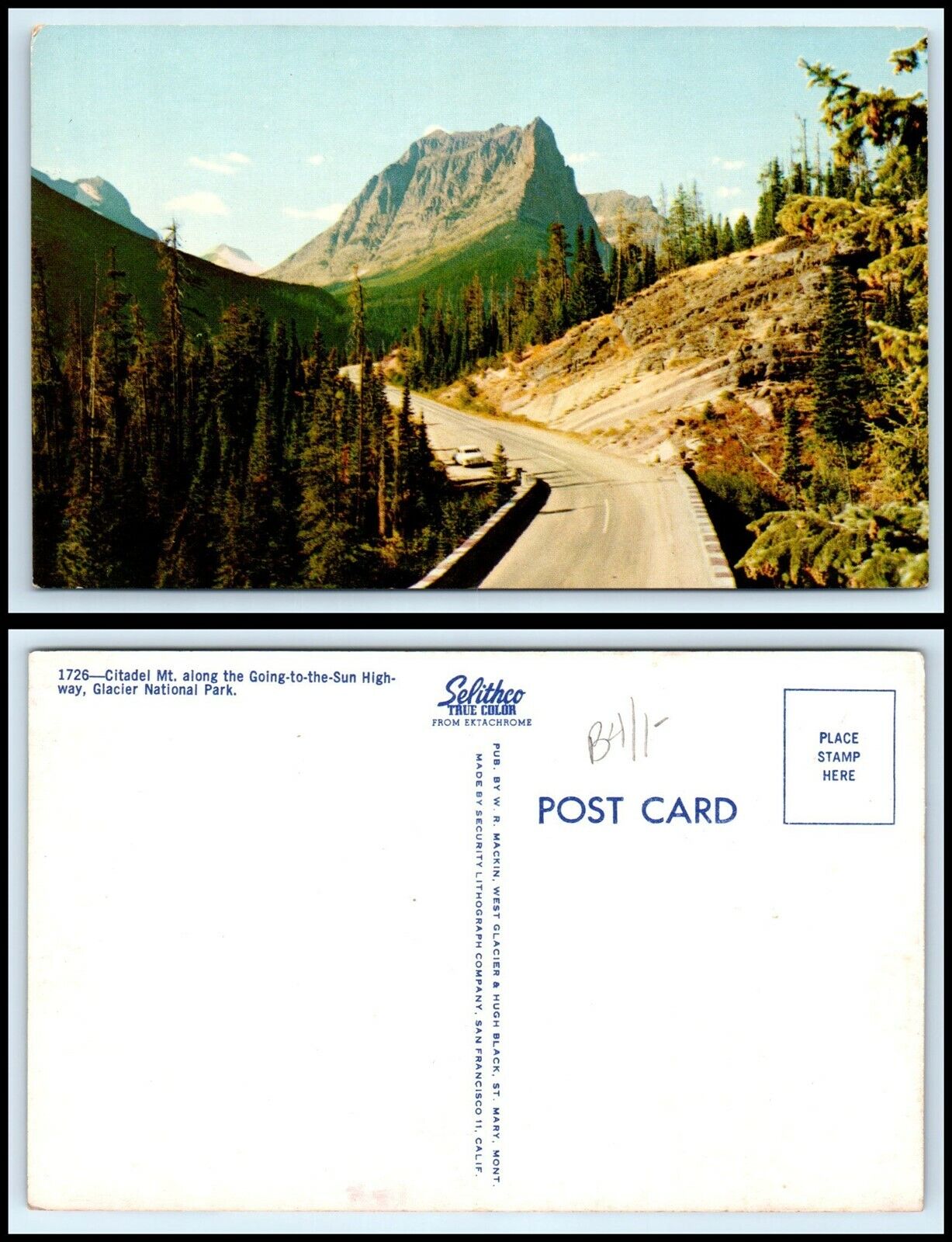 MONTANA Postcard - Citadel Mountain Along Going To The Sun Highway G31