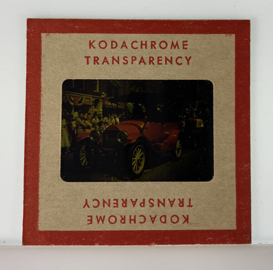 Vintage Kodachrome Transparency Original 35 mm Photo Red Car In Parade State