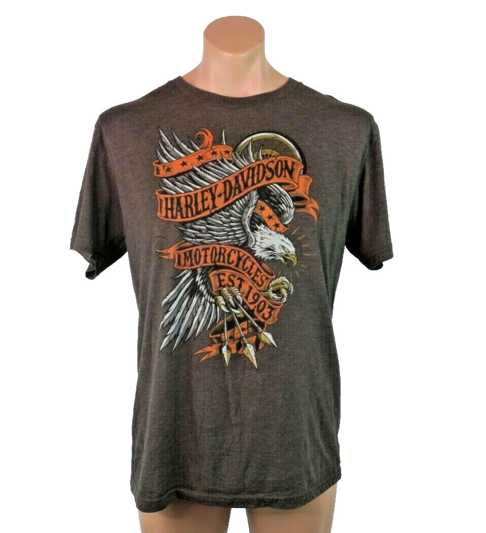 Harley Davidson Old Fort Arkansas Gray Soft Thin Biker Motorcycles T-shirt XL
