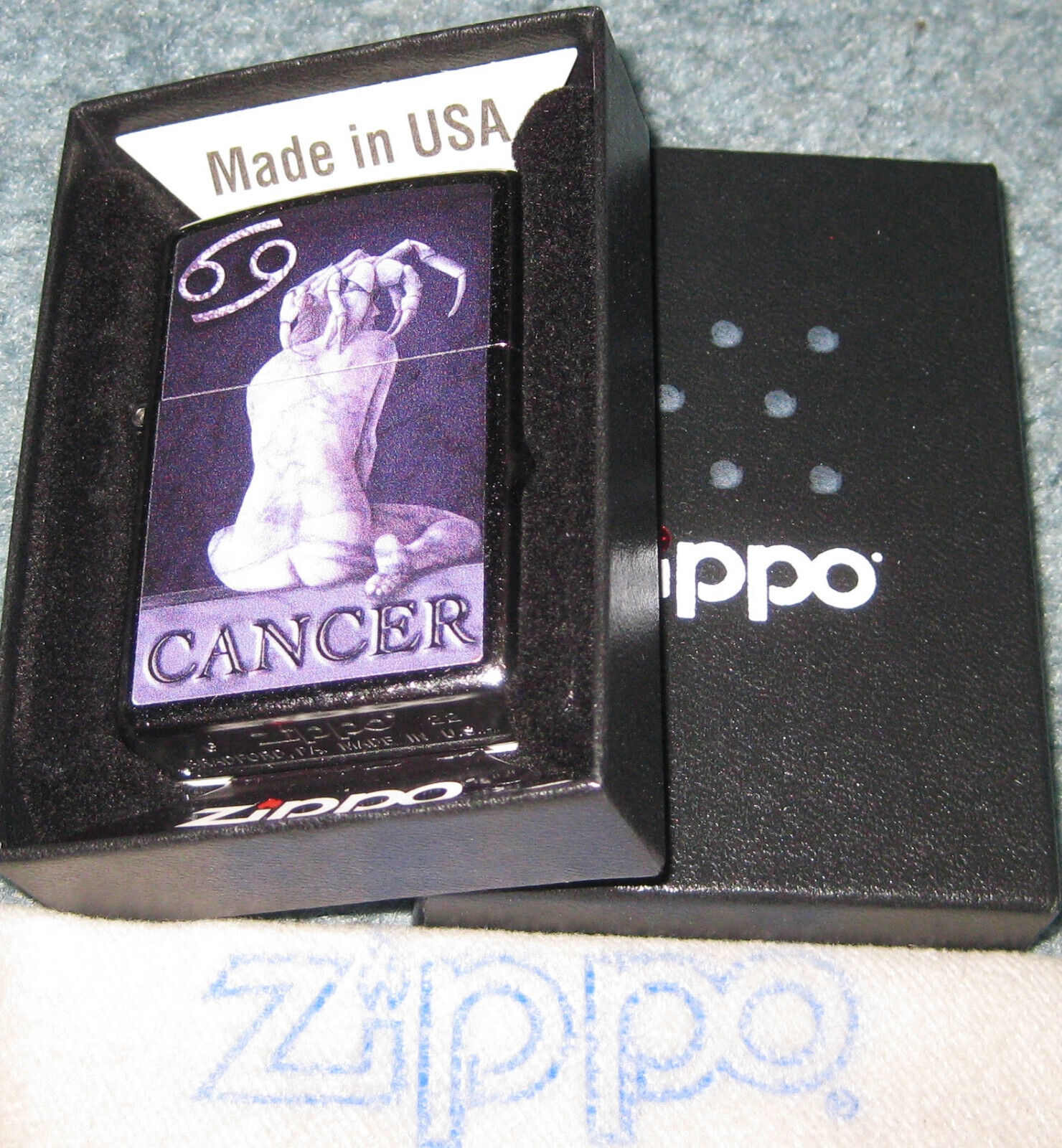 ZIPPO  CANCER  Lighter  ZODIAC  Z4034 WATER Sign THE CRAB Sealed  MINT New
