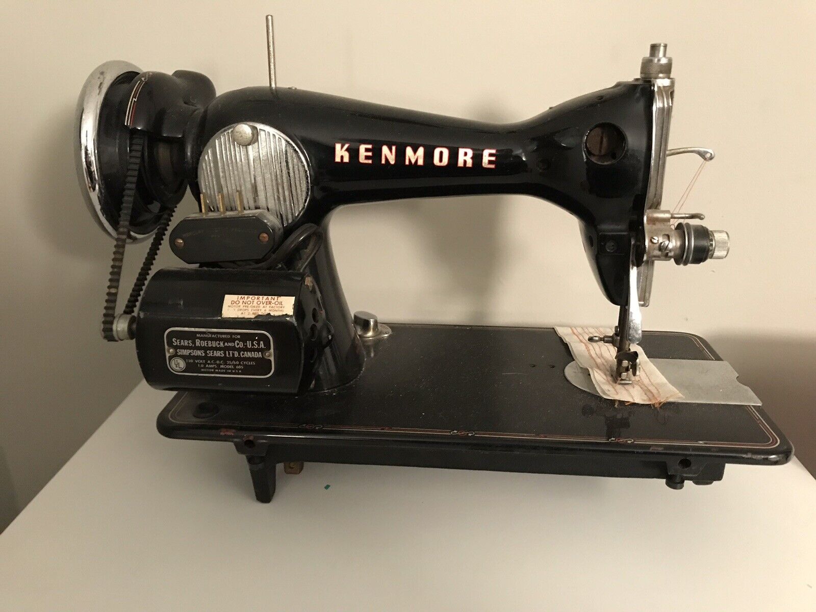 Vintage Kenmore Sewing Machine Model 148.273 Missing Foot Pedal Prop