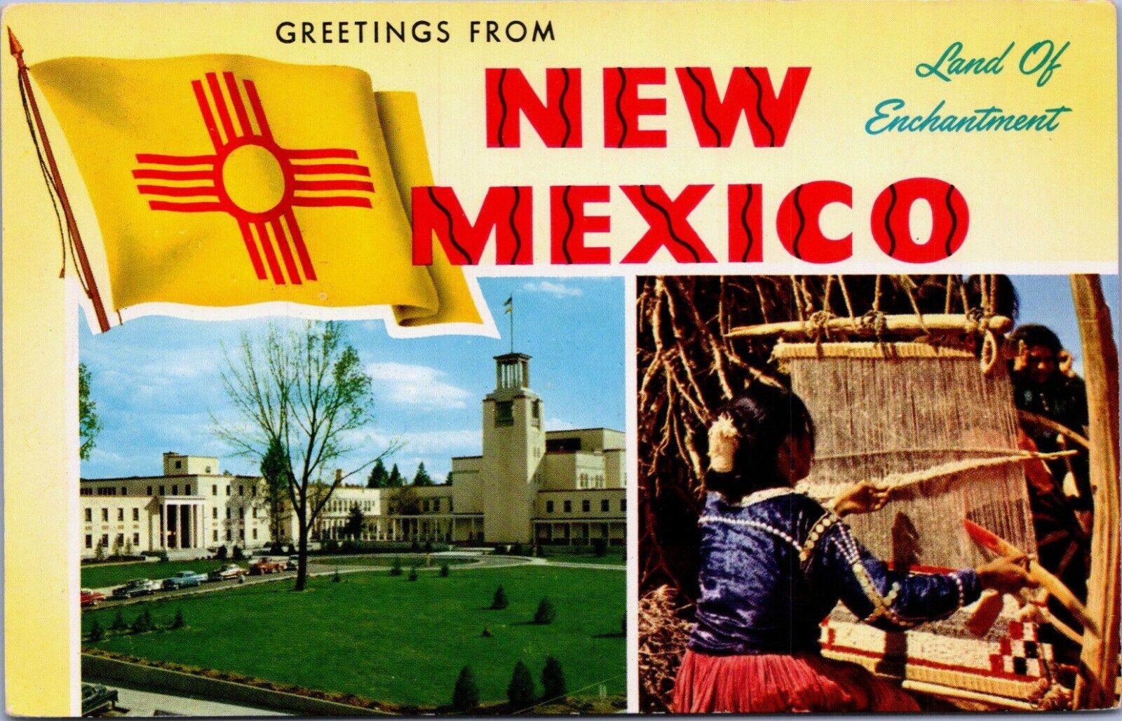 Postcard NM Greetings Big Large Letters Historic Scenic Multi View New Mexico