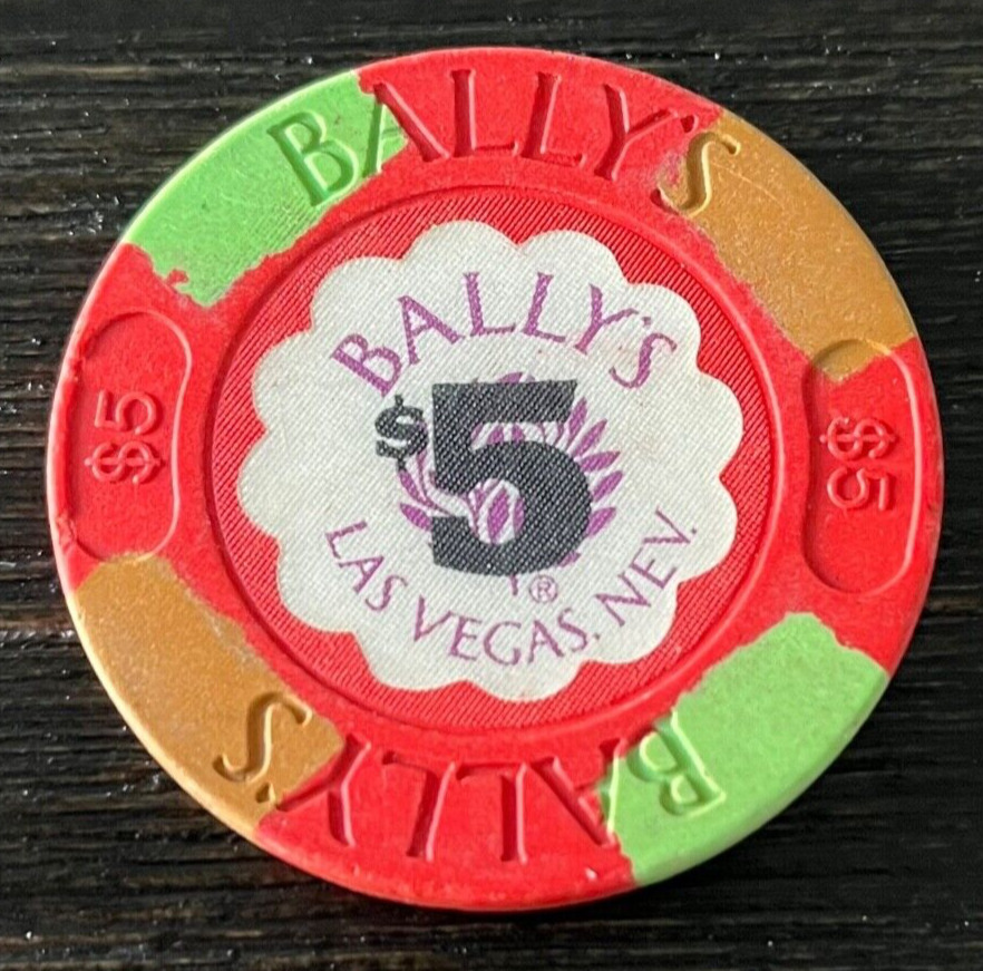 Bally’s Hotel Casino The Strip Las Vegas NV $5 Casino Chip Obsolete