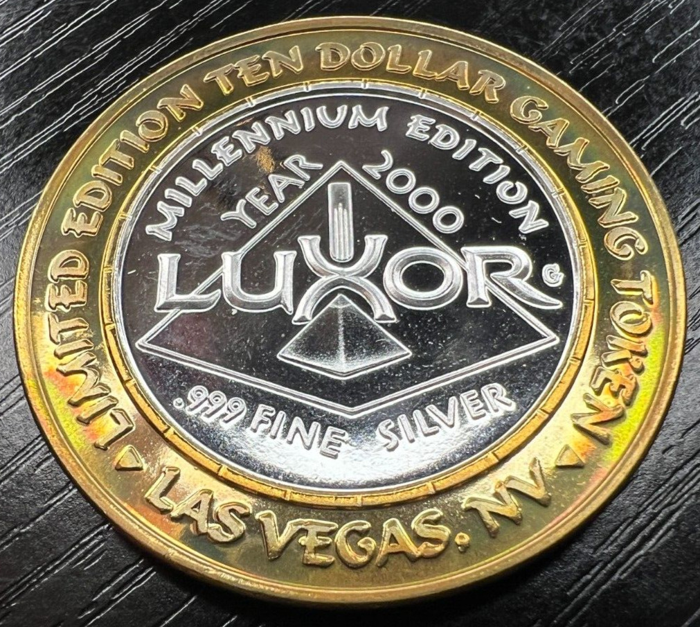 2000 Luxor Las Vegas $10 Casino Token .999 Fine Silver Strike Coin Cleopatra