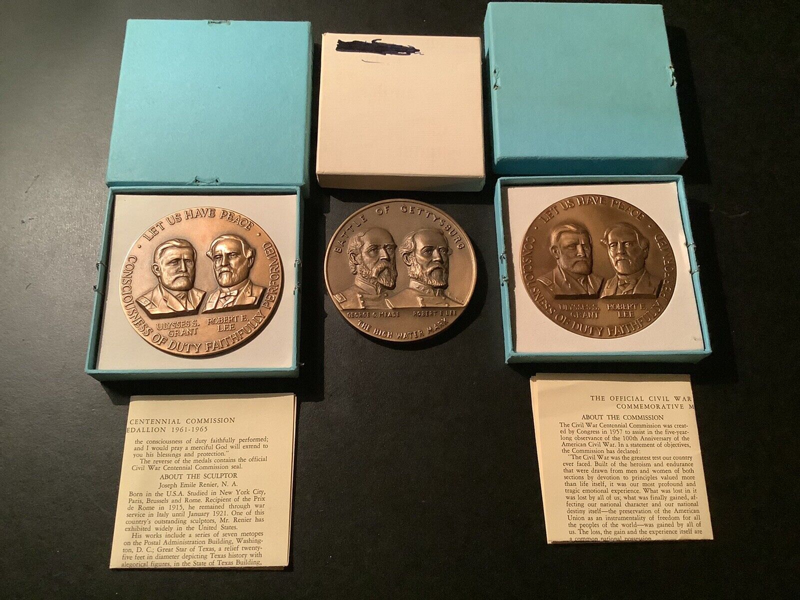 3 Vintage Civil War Medals