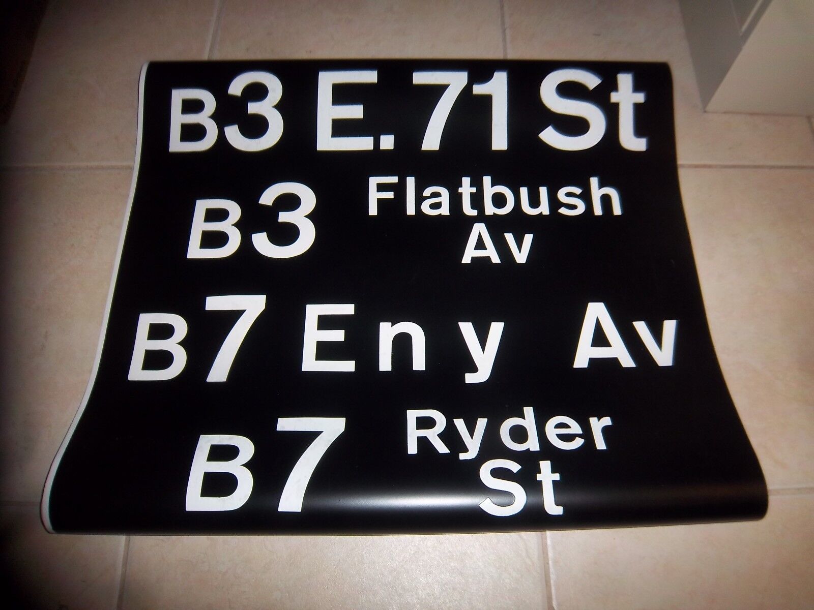 NY NYC BUS ROLL SIGN 1972 BROOKLYN FLATBUSH AVENUE EAST NEW YORK RYDER 71 STREET