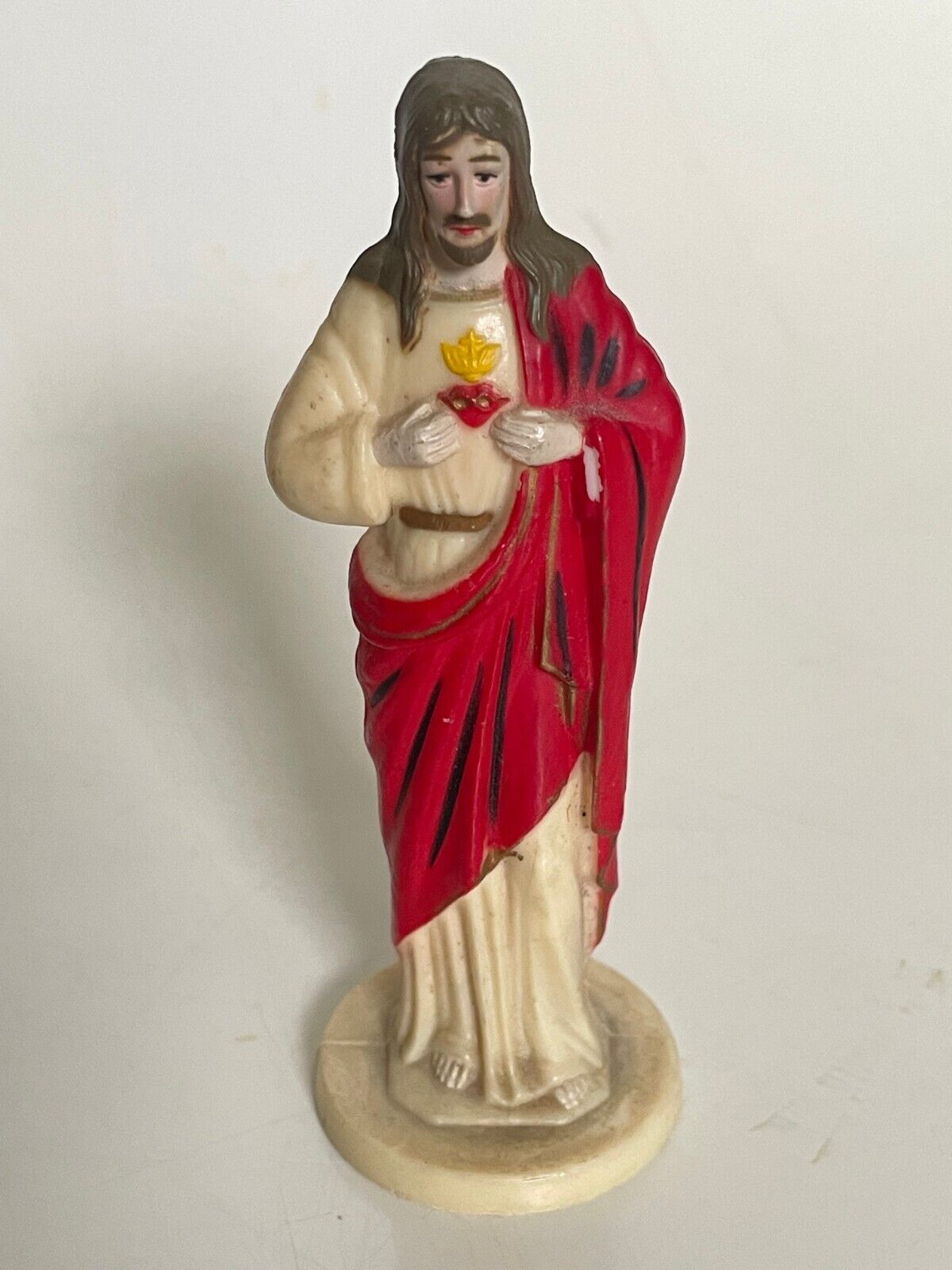 Vintage DASHBOARD JESUS SACRED HEART South Missions 4''  Magnetic  Made in China