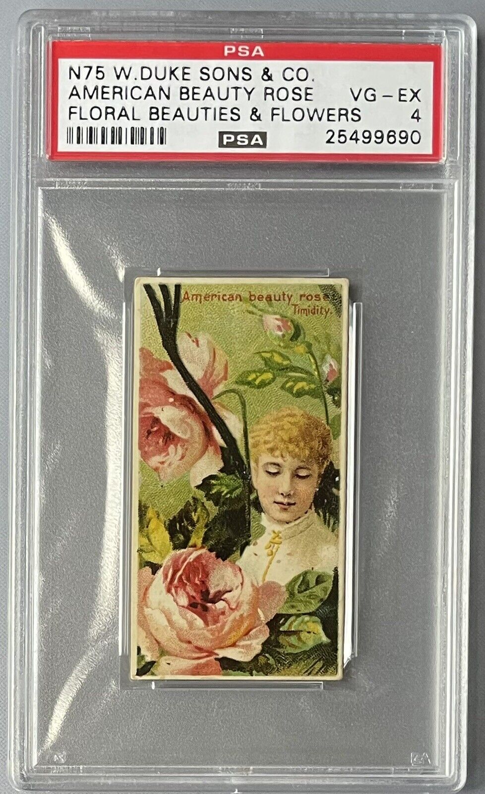 1892 N75 Duke Floral Beauties AMERICAN BEAUTY ROSE PSA 4 VG - EX