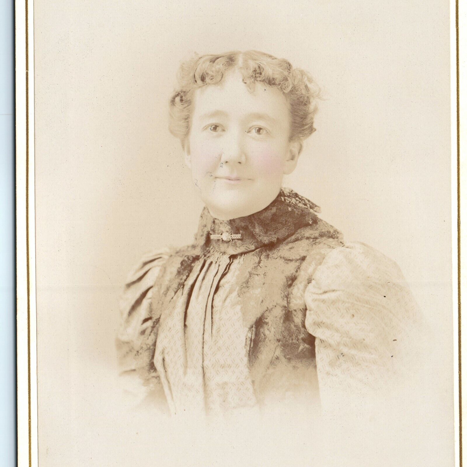 c1890s Sparta, Wis Cute Lady Cabinet Card Photo Richardson Rose Tinted Cheeks B2