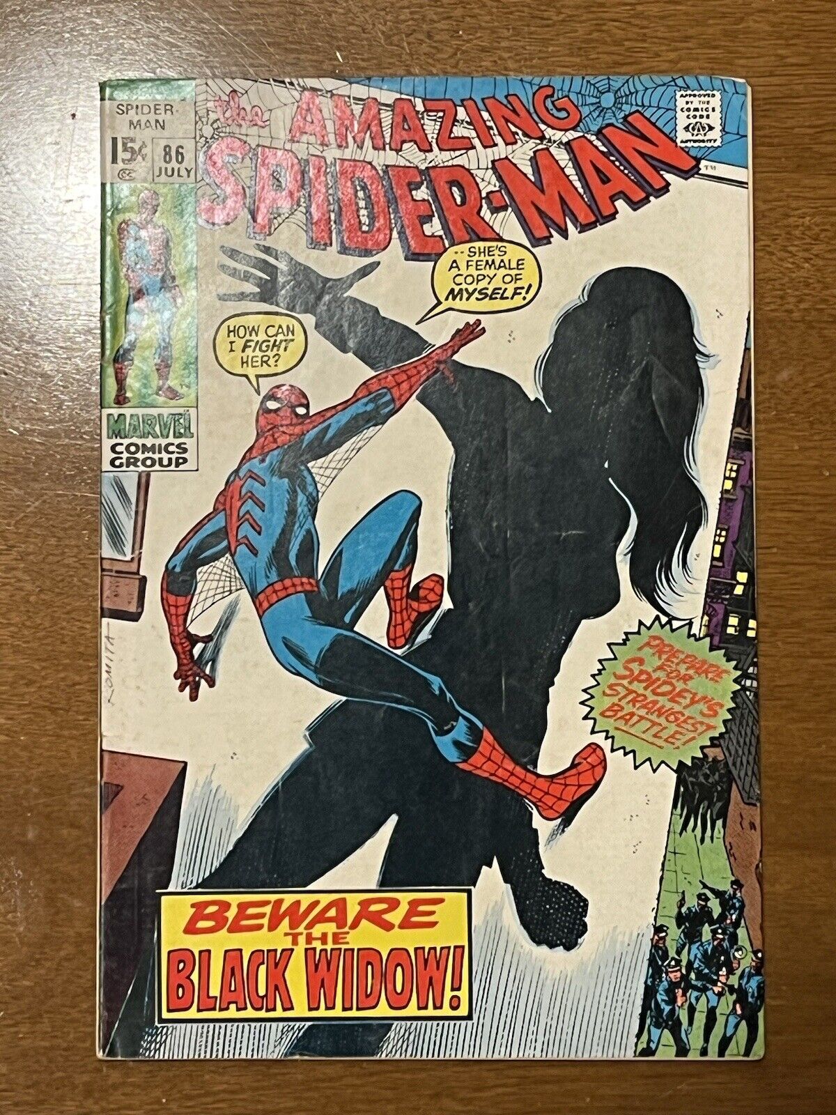 The Amazing Spider-Man #86/Bronze Age Marvel Comic Book/Black Widow Origin/VG-FN